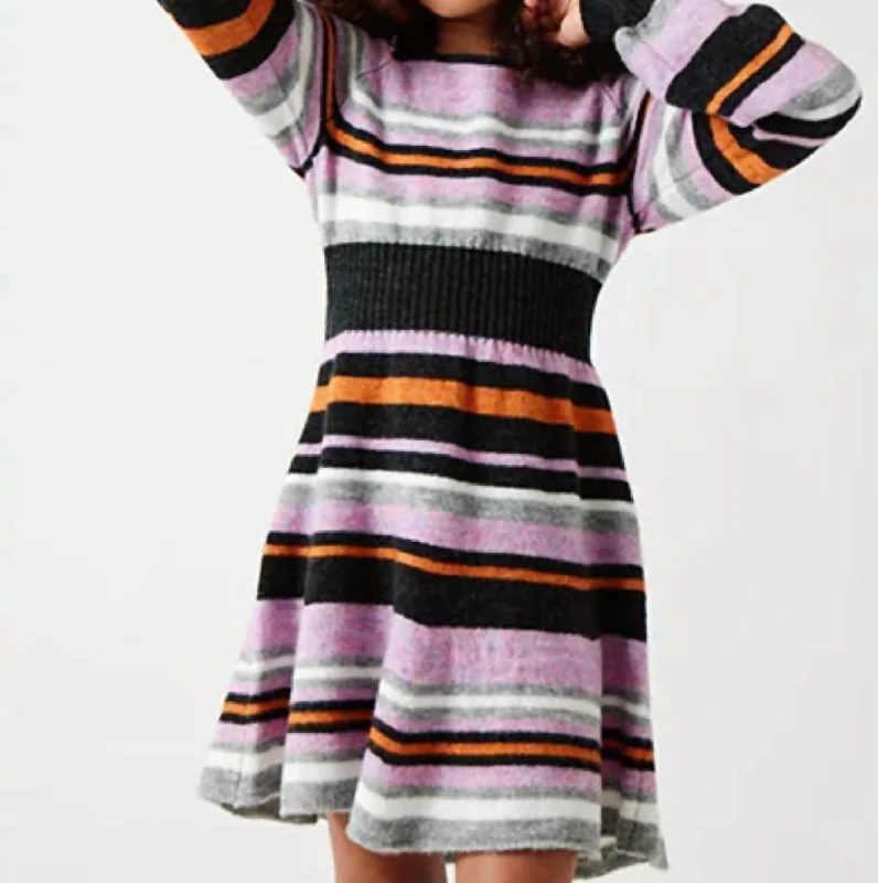 Girl's Fit And Flare Dress In Multi