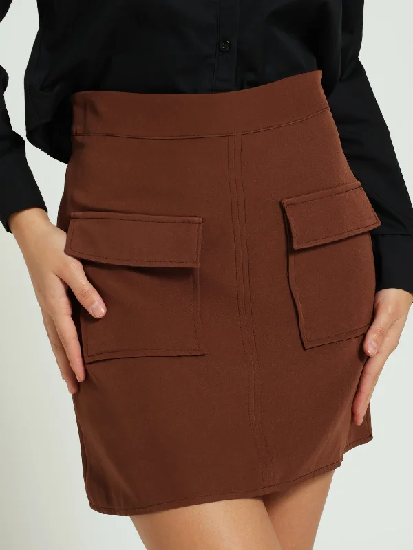 Cargo Barbi Mini Skirt - Brown