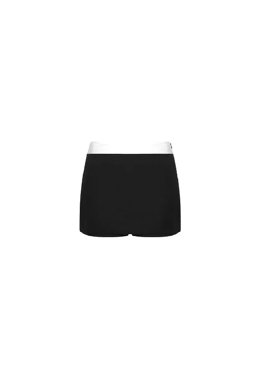 Cartmel Straight Contrasting Waistband Polycotton Mini Skirt