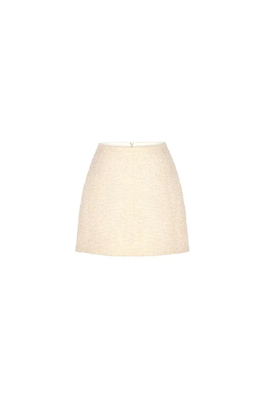 Cerise A-line Basic Tweed Mini Skirt