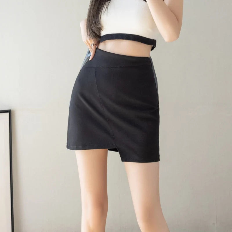 FashionSierra - Package Hip Fashionable Irregular High Waist Short Office Black Mini Skirt FashionSierra - Package Hip Fashionable Irregular High Waist Short Office Black Mini Skirt