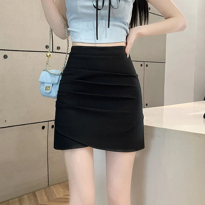 FashionSierra - New Fashionable Folds Irregular Package Hip High Waist A-line Short Mini Skirt FashionSierra - New Fashionable Folds Irregular Package Hip High Waist A-line Short Mini Skirt