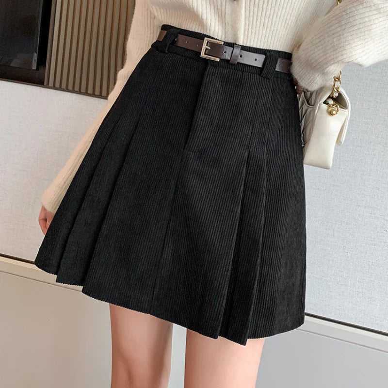 FashionSierra - A-line High Waist Mini Women 2024 New Fashion Autumn Winter Corduroy Short Woman Casual Black Skirt FashionSierra - A-line High Waist Mini Women 2024 New Fashion Autumn Winter Corduroy Short Woman Casual Black Skirt
