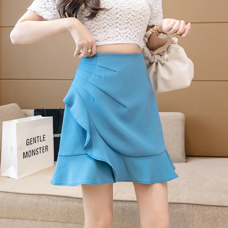 FashionSierra - Ruffled High Waist Mini Women Fashion Solid Color A-line Pleated Summer Short Female Casual Skirt FashionSierra - Ruffled High Waist Mini Women Fashion Solid Color A-line Pleated Summer Short Female Casual Skirt