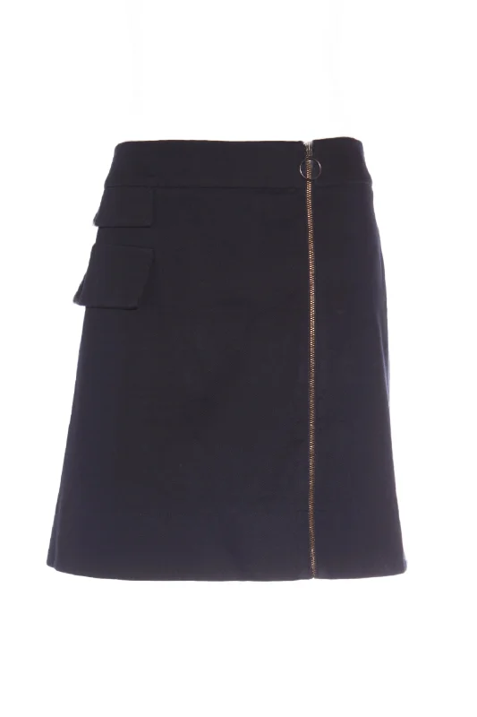CUE (AU) A line cotton drill mini skirt - Navy! 14