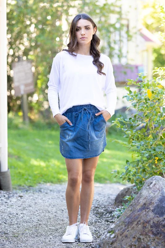 Dalton Mini Skirt Stonewash Denim