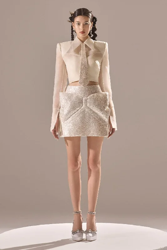 Fiona A-line Butterfly Sequin Mini Skirt