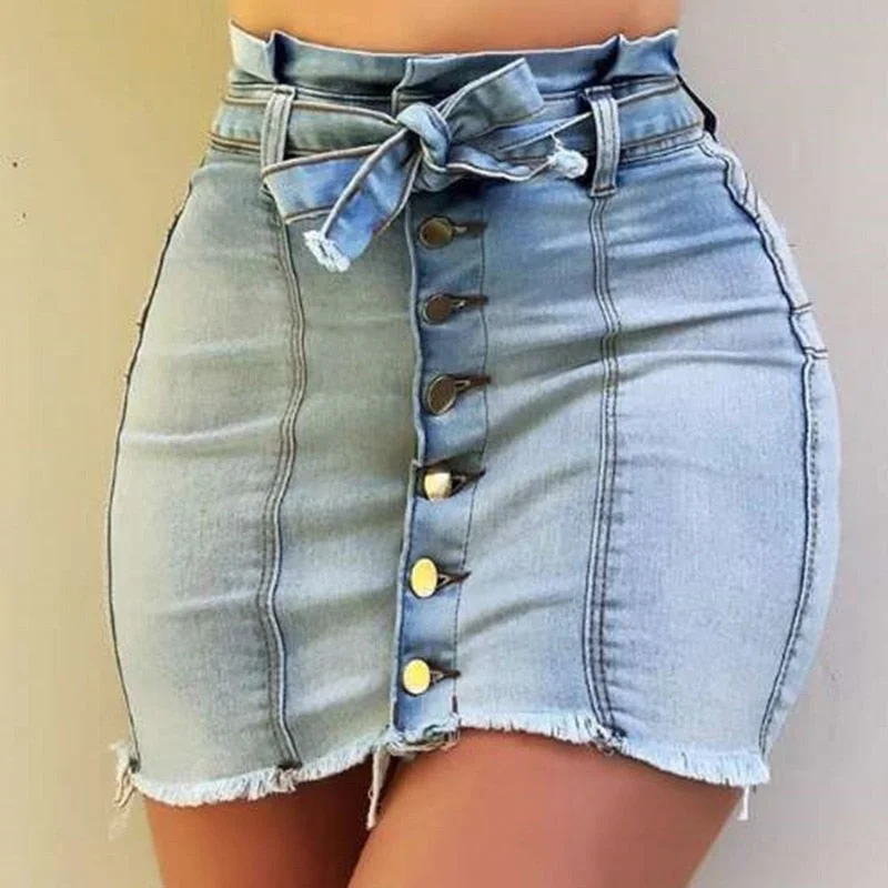 BerriesJam - Harajuku Lace Up Denim Mini Skirt