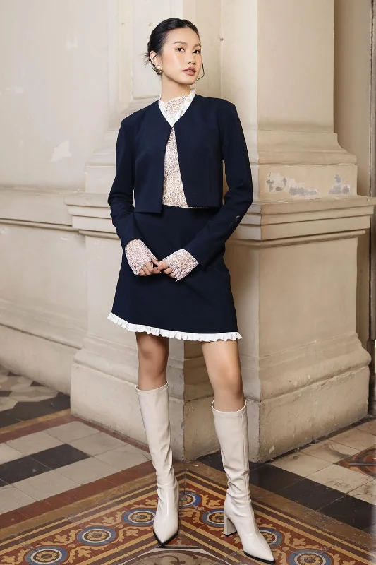 Melody A-line Ruffle Trim Polycotton Mini Skirt