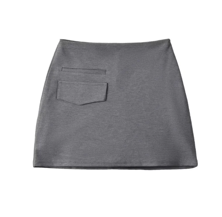 Runwaylover 1584 Front Pocket 2023 Ladies Sexy High Waist Mini Skirt