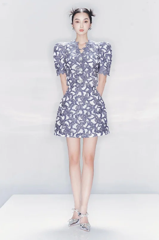 Trencadis A-line High Waist Denim Mini Skirt